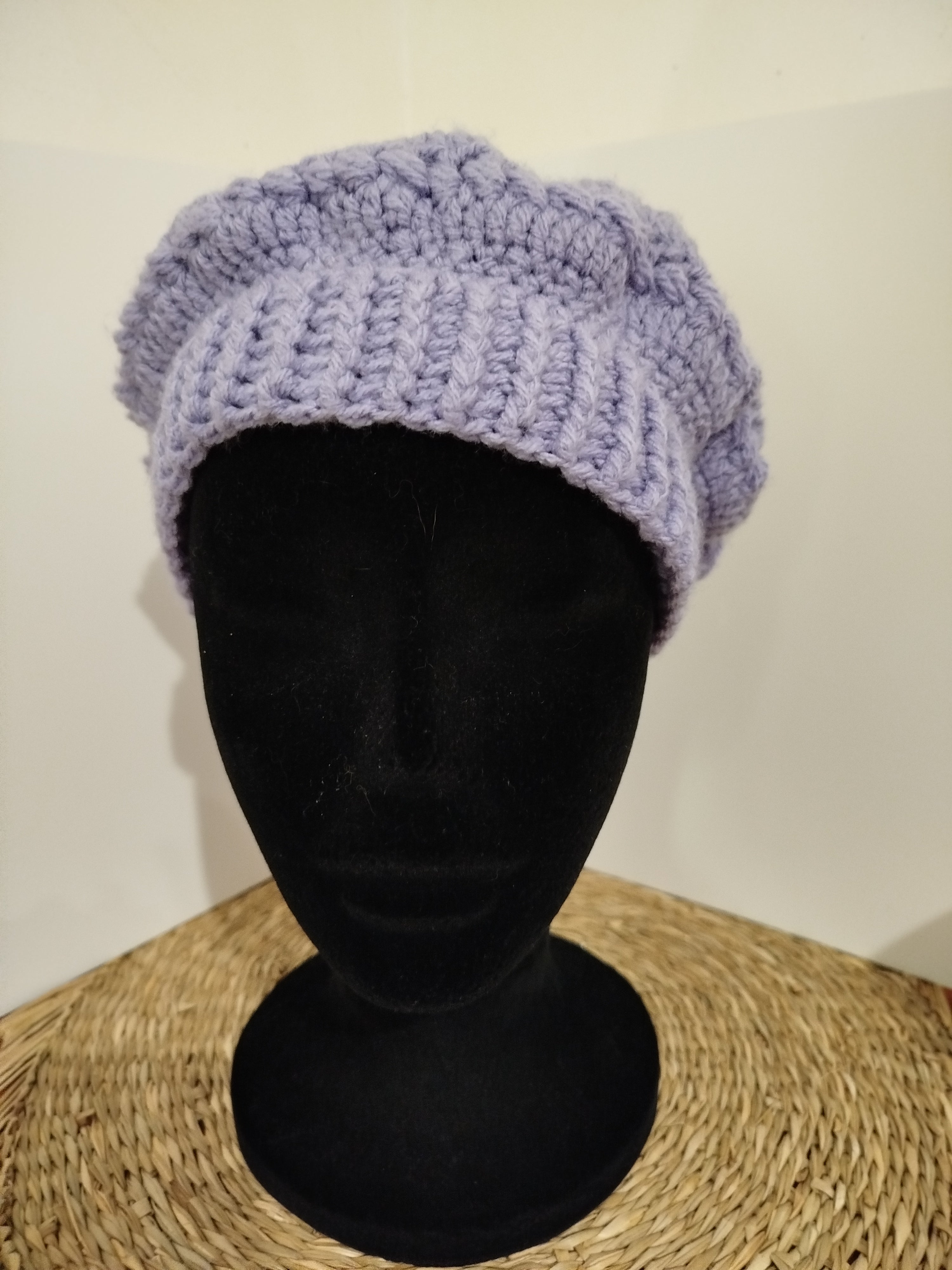 Béret crochet parme femme