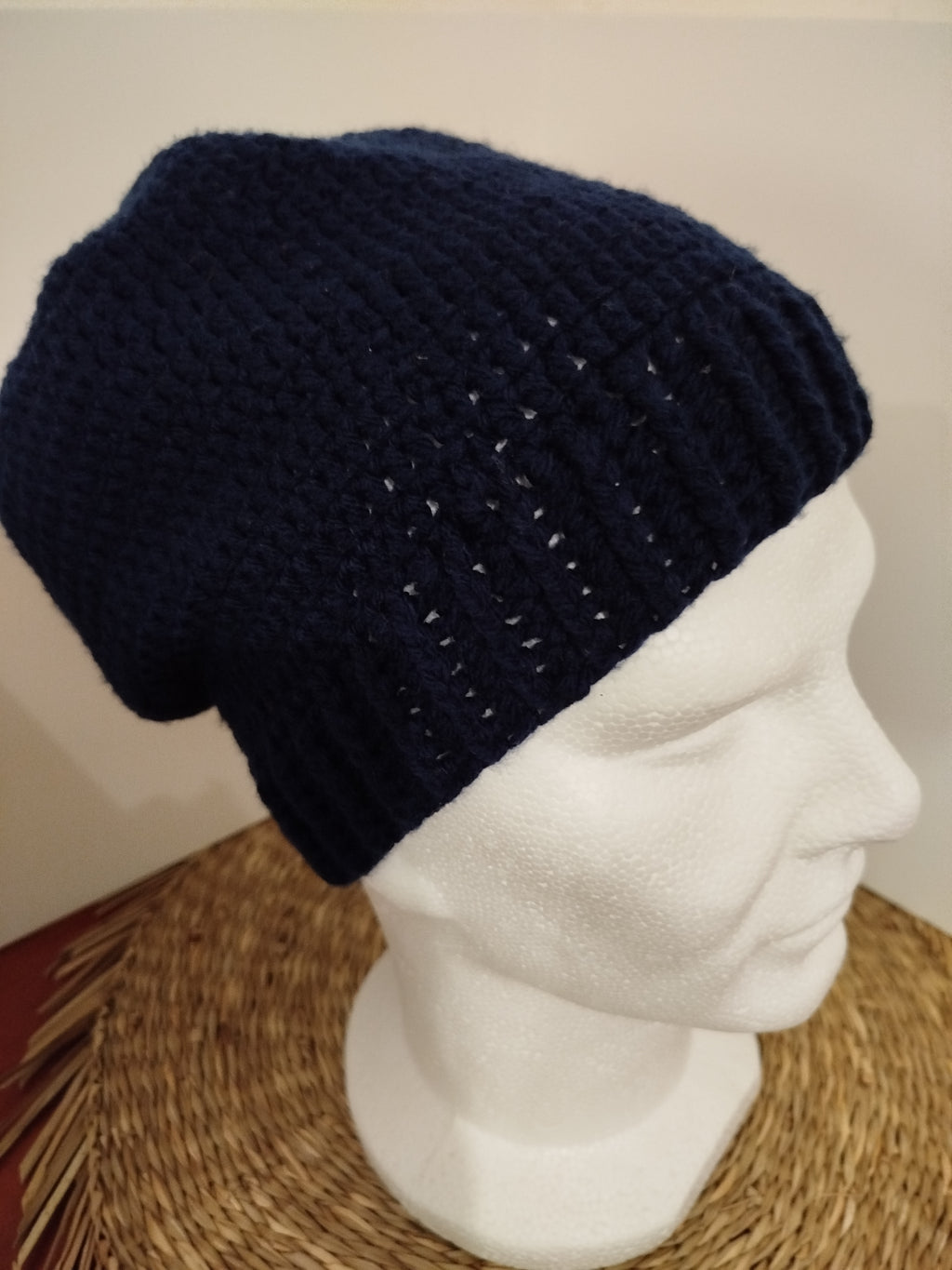 Bonnet crochet bleu marine