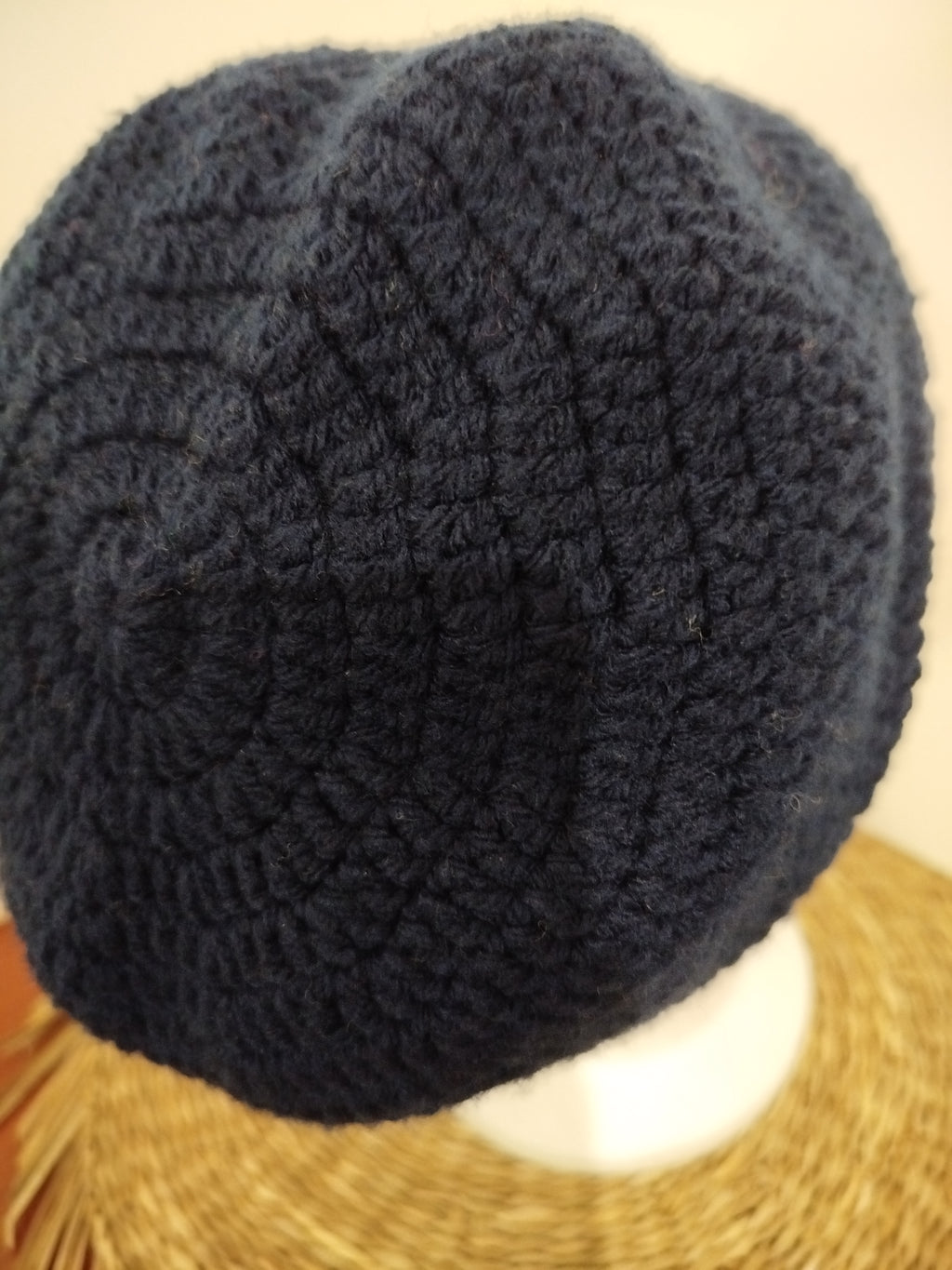 Bonnet crochet bleu marine