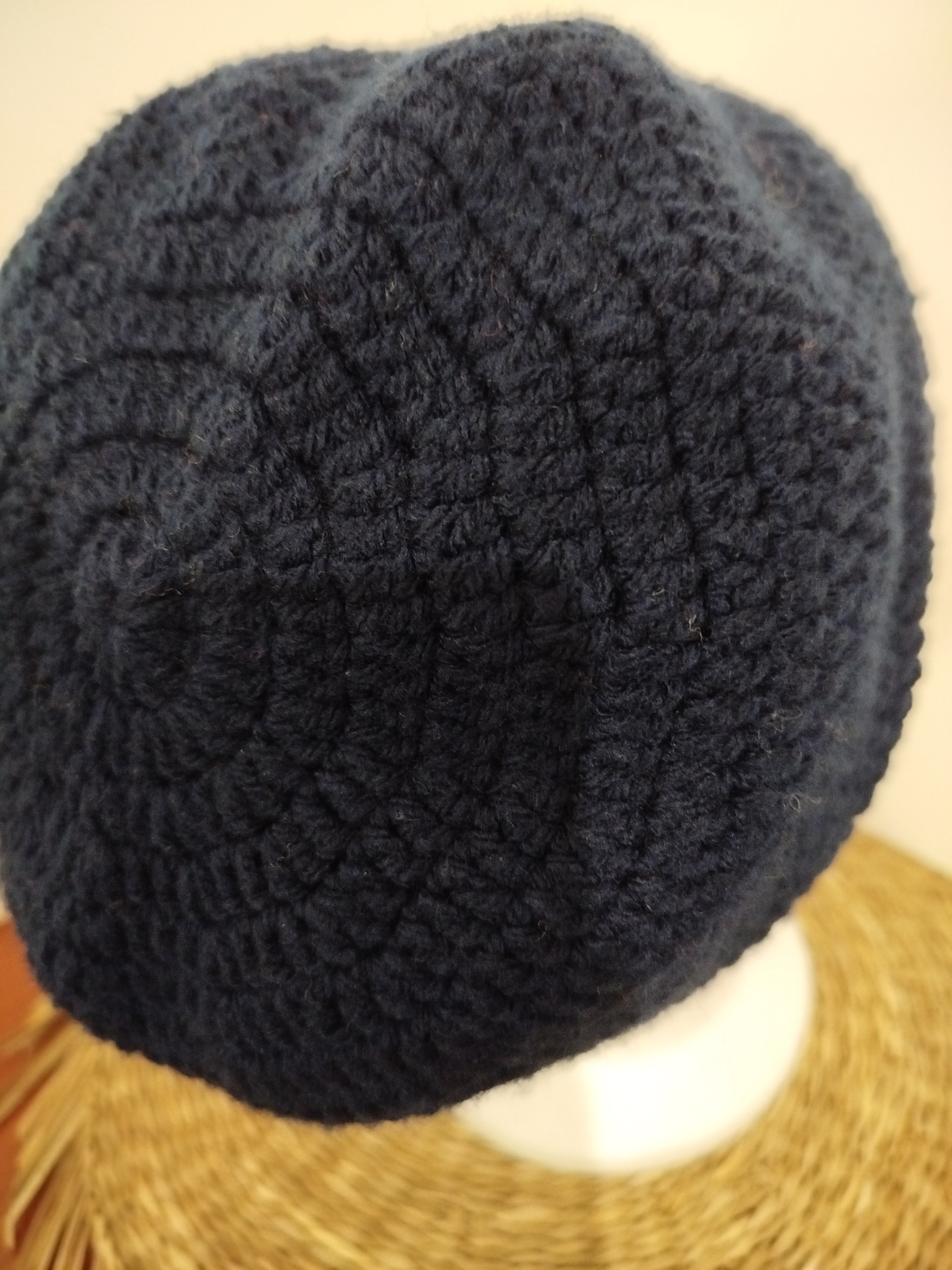 Bonnet crochet bleu marine