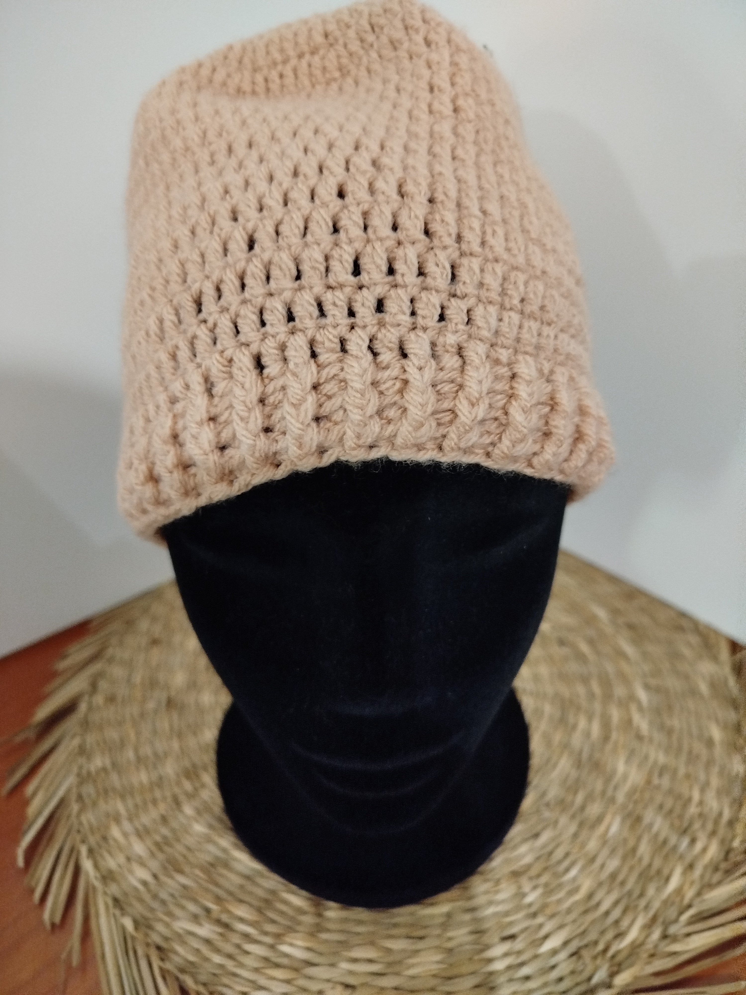 Bonnet crochet crème