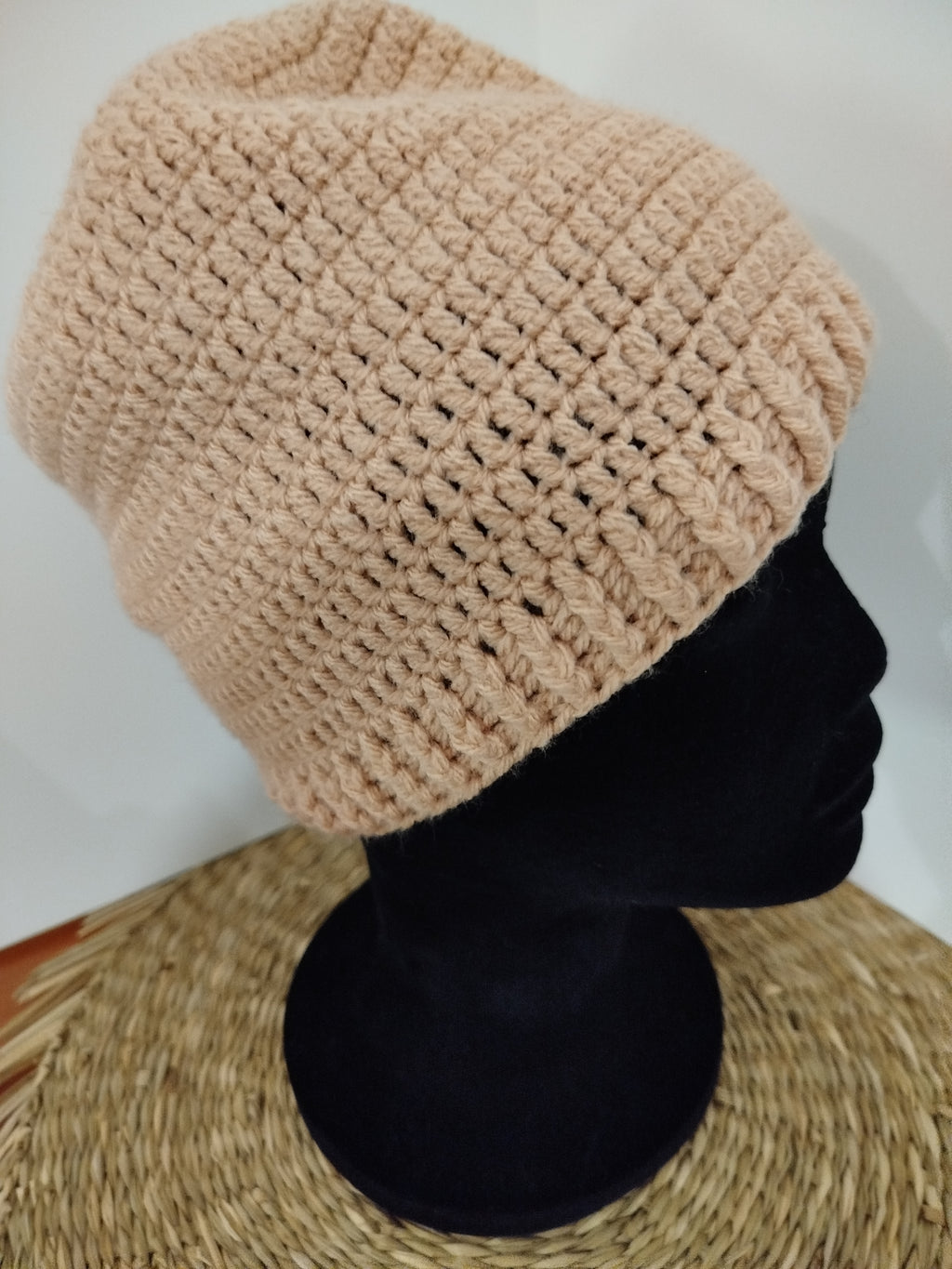 Bonnet crochet crème