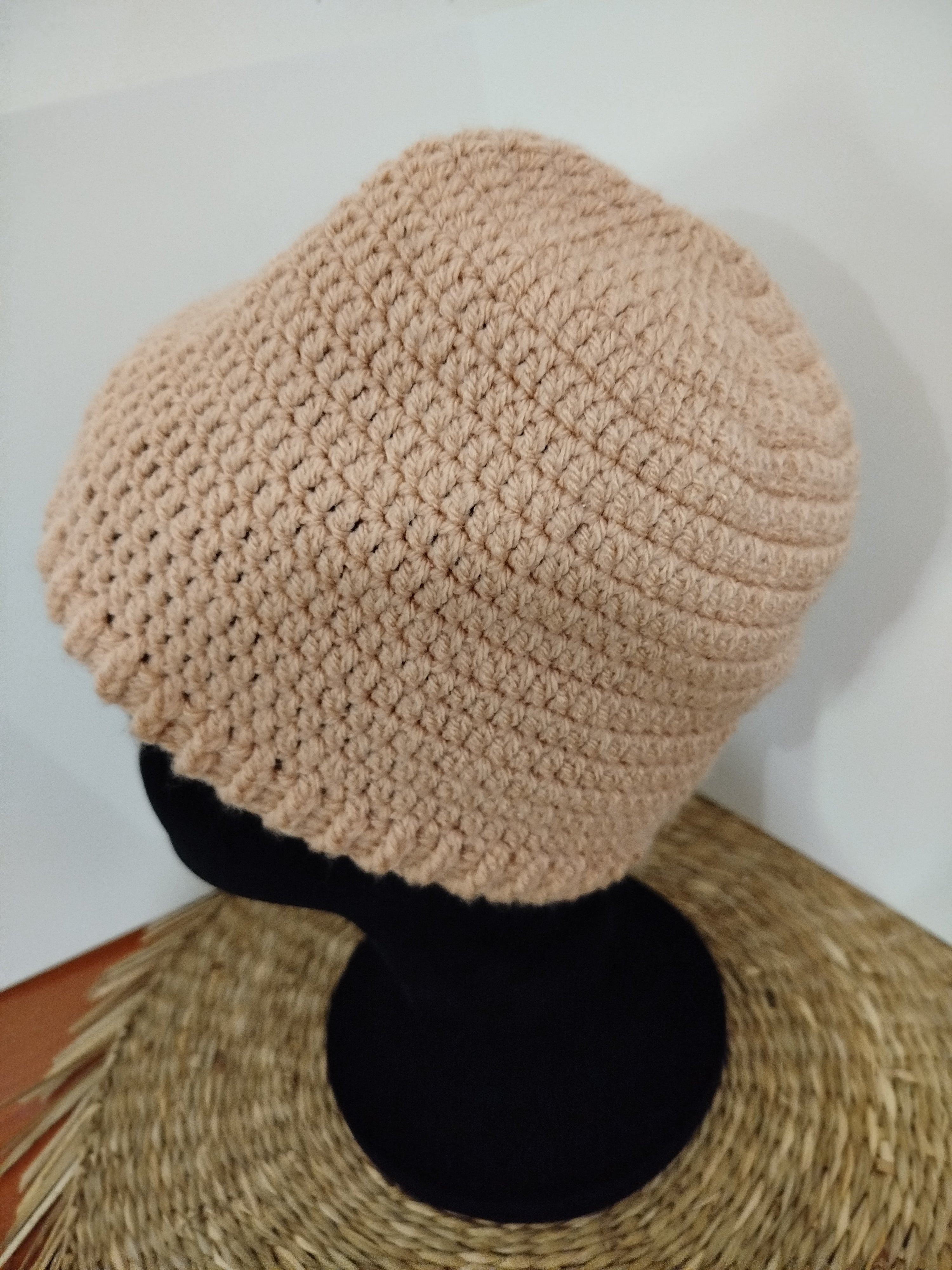 Bonnet crochet crème