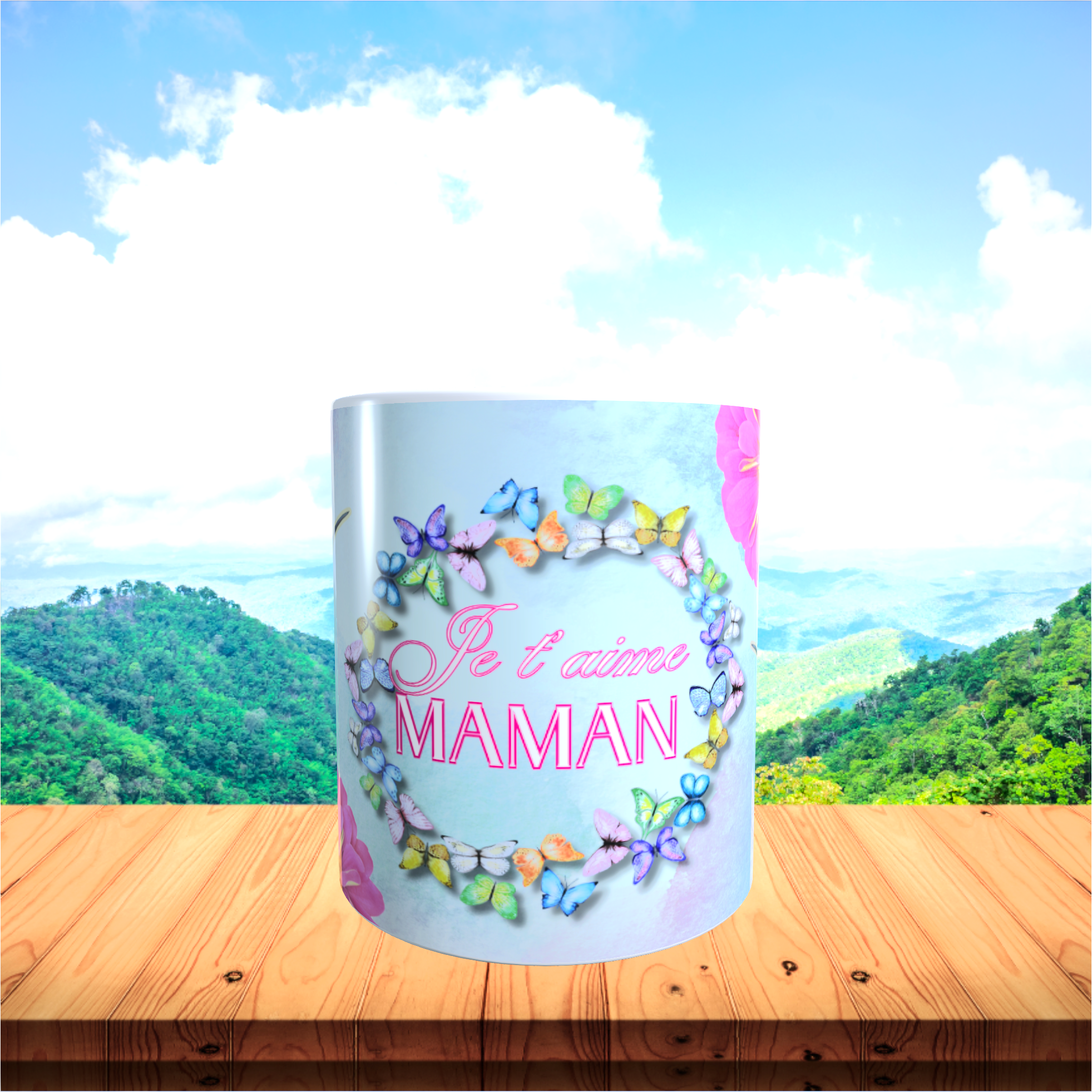 Mug Maman JTM Colibri et fleurs