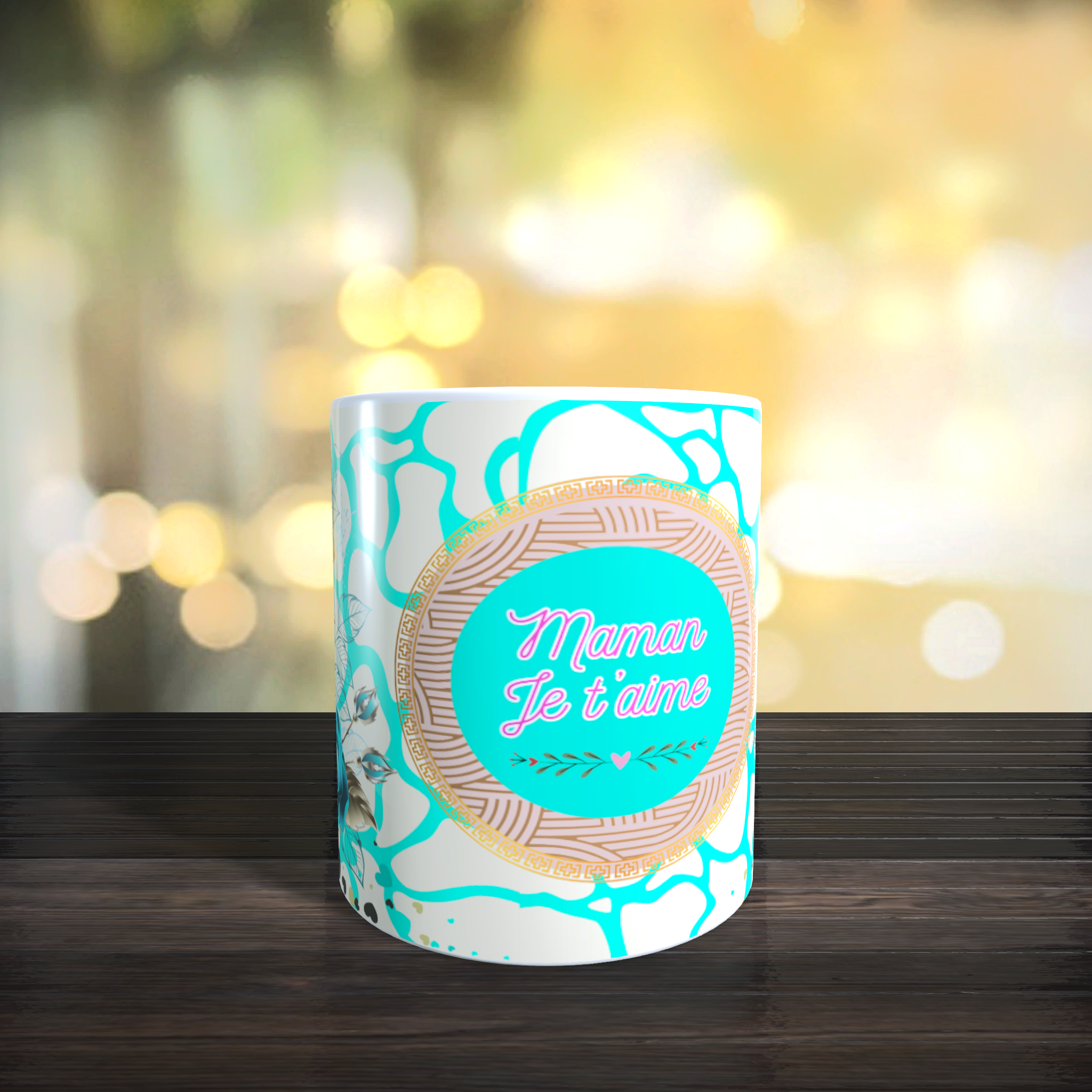 Mug Maman et roses bleues