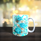 Mug Maman et roses bleues