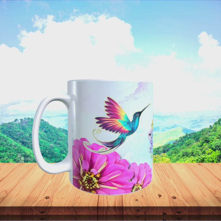 Mug Maman JTM Colibri et fleurs