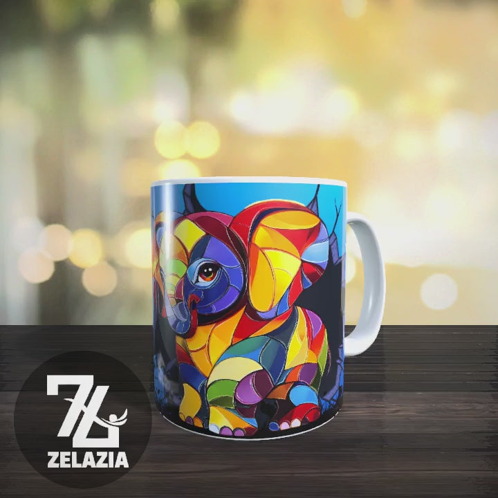 Mug Marc et son éléphant multicolore