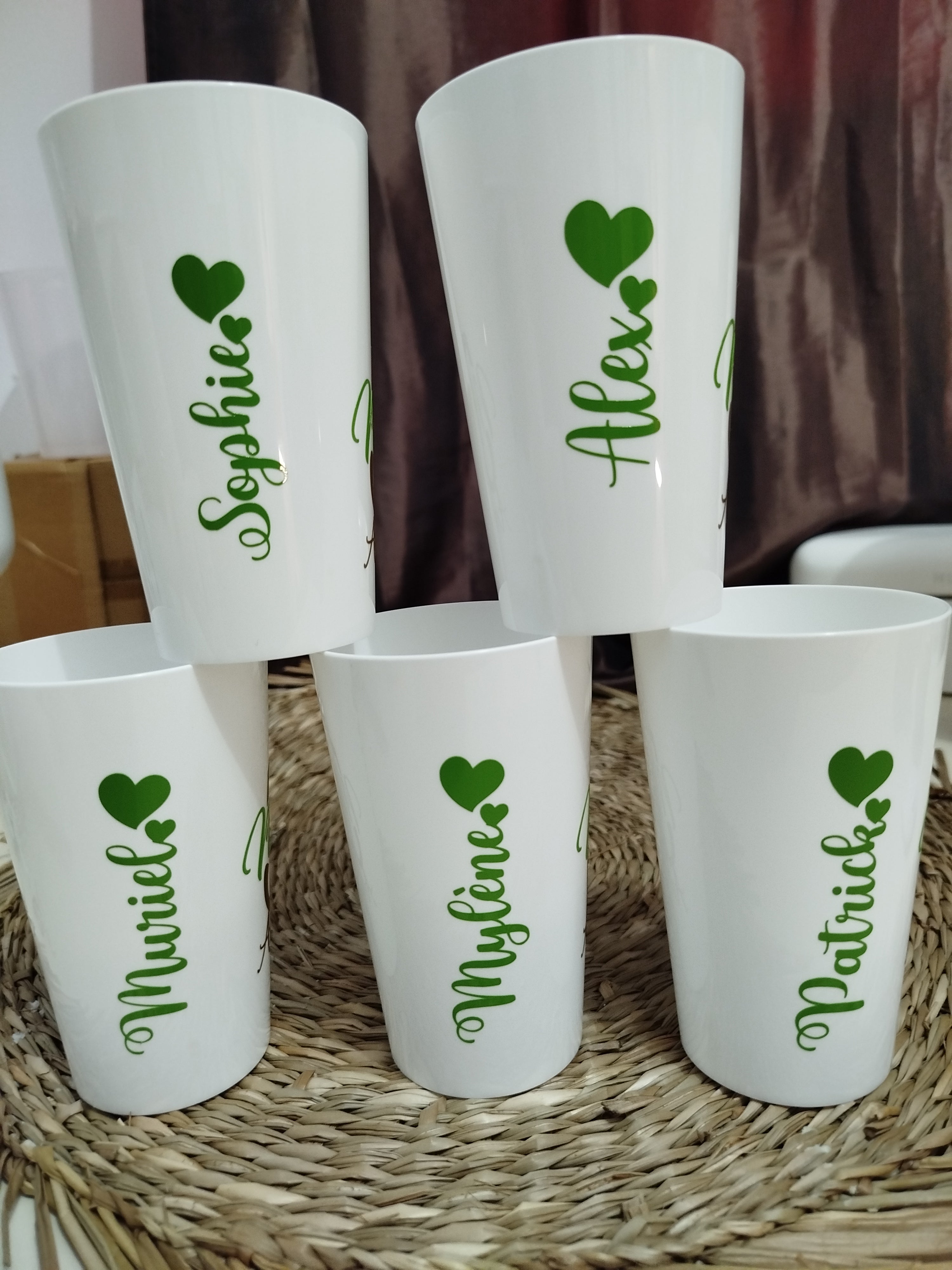 Gobelets blanc réutilisables