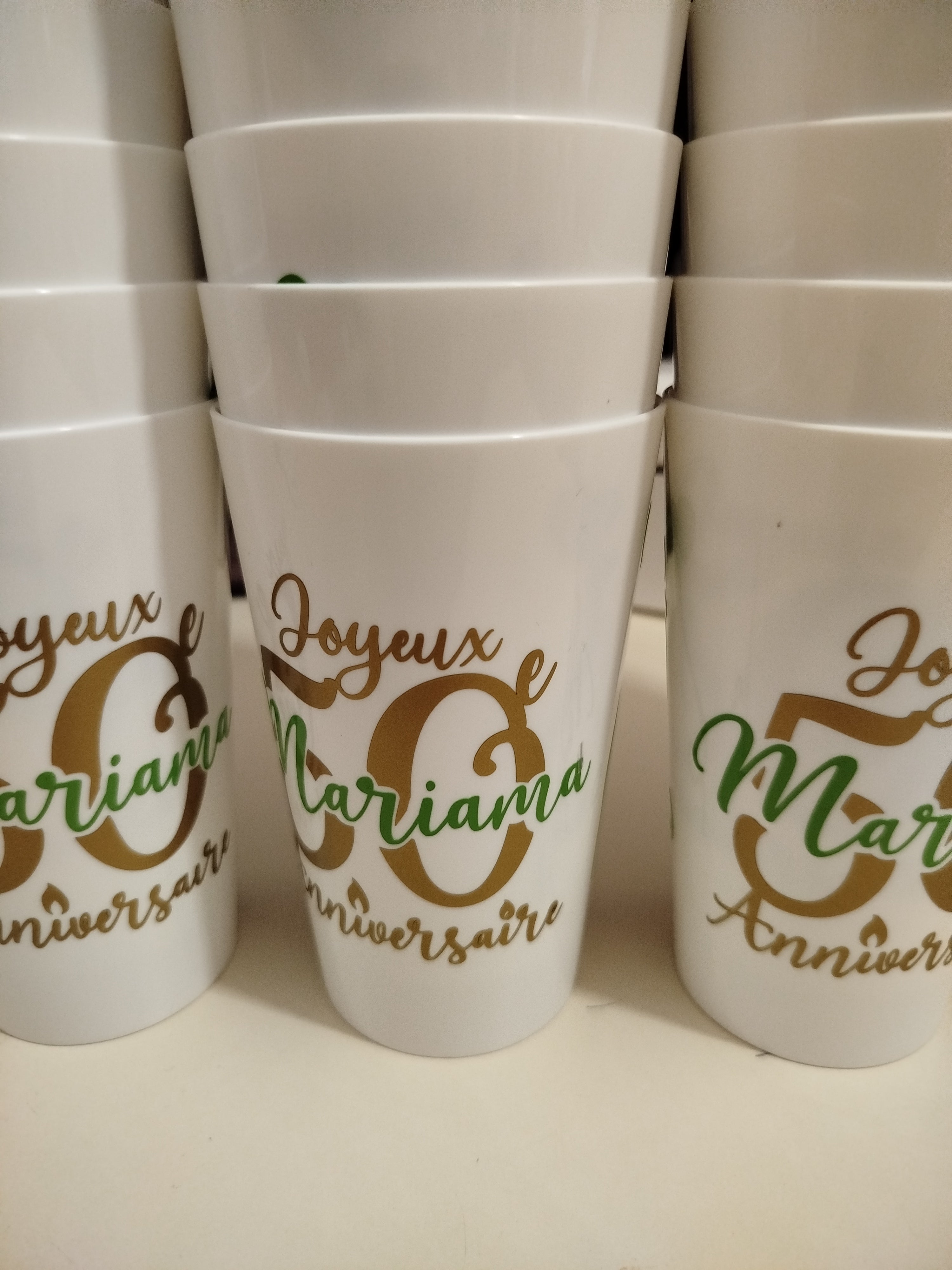 Gobelets blanc réutilisables