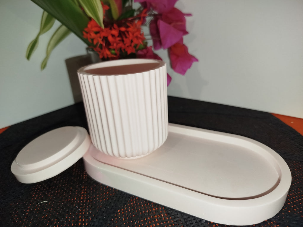 Pot & plateau en résine