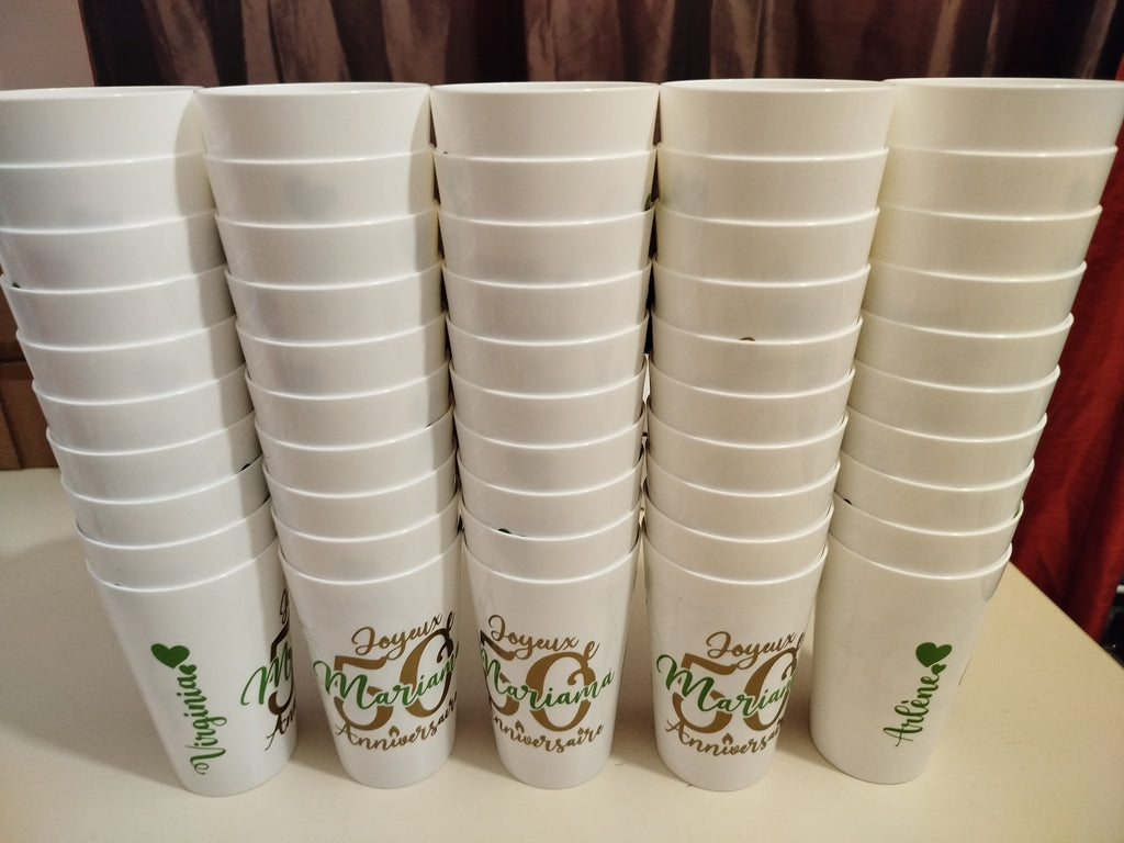 Gobelets blanc réutilisables