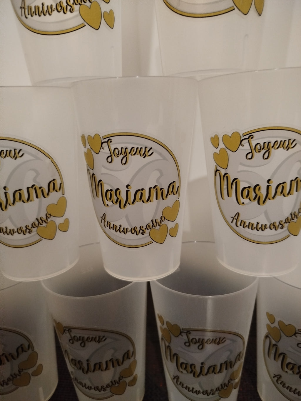 Gobelets transparents personnalisés